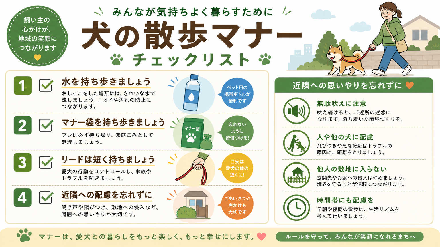京都のペット可エリアでの散歩マナー