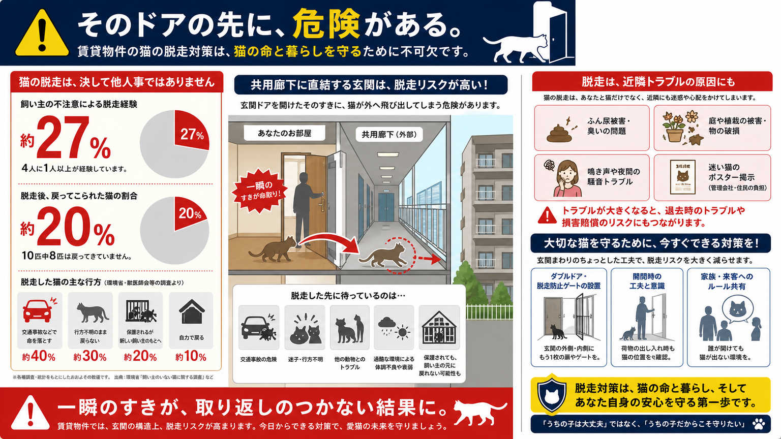 賃貸物件で猫の脱走対策が重要な理由